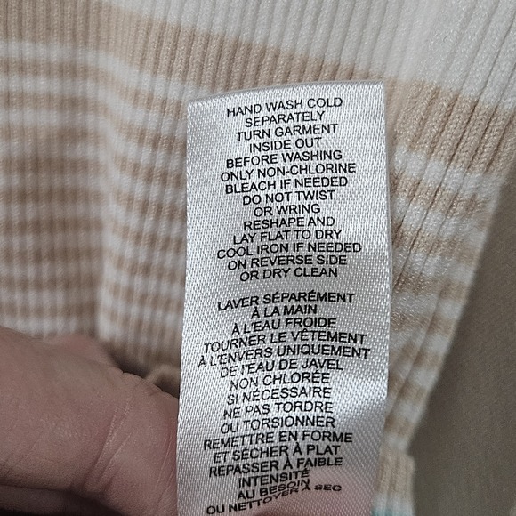 Elie Tahari Short Sleeve Ribbed Knit Striped Top Shirt Womens Size SP Y2K Style - Picture 5 of 5